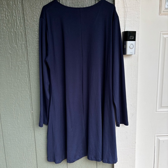 Yelete Navy Blue Long Sleeve Tunic Dress 2XL - Picture 4 of 6